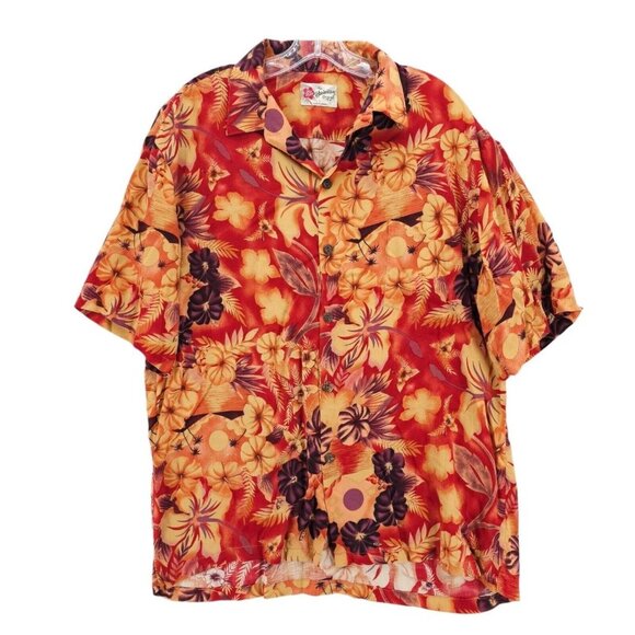 Hilo Hattie Hawaiian Short Sleeve Shirt Vibrant Colorful Floral Size LARGE - Picture 1 of 6